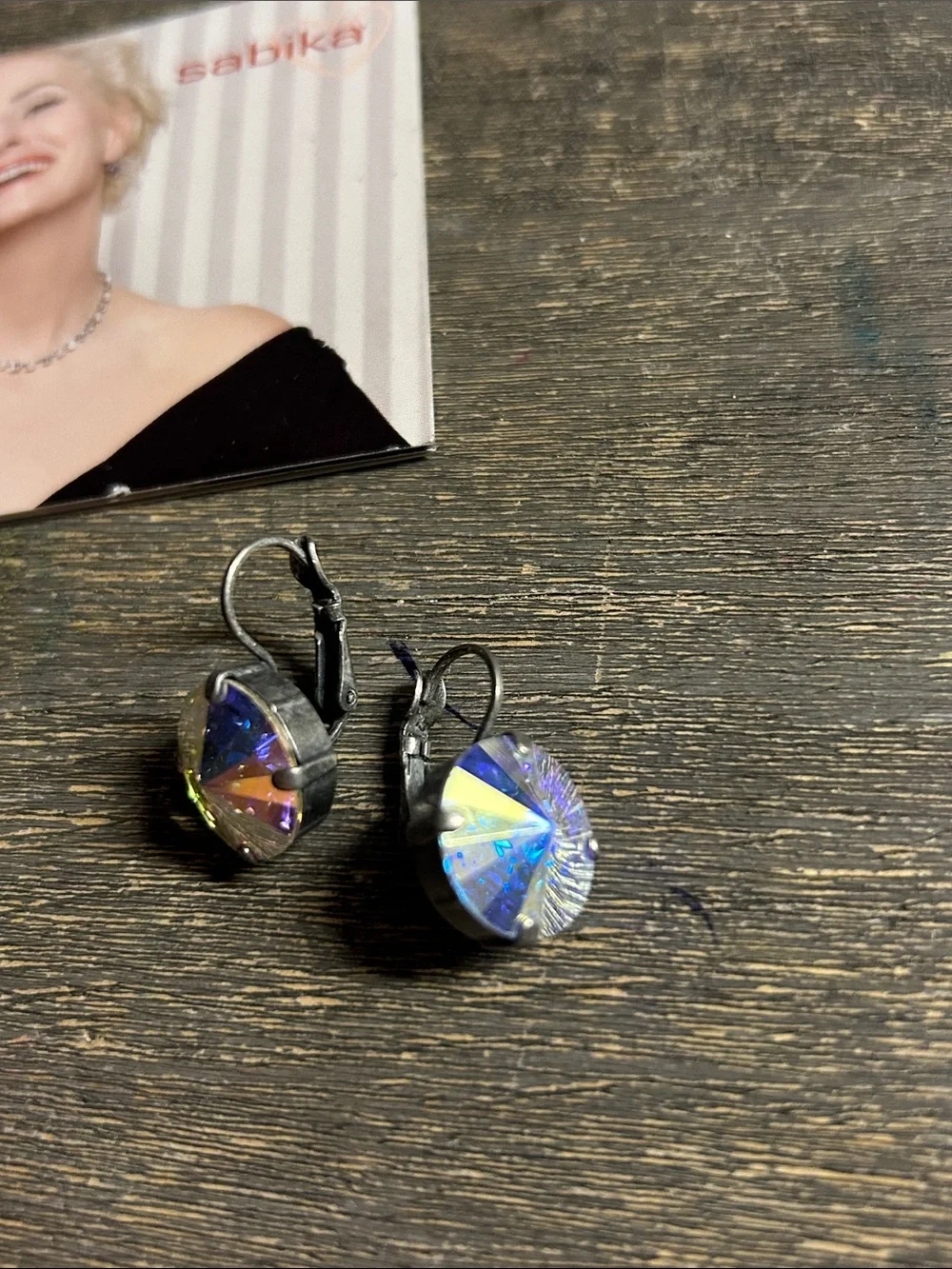 Sabika Multicolor Iridescent Crystal Drop Earrings
